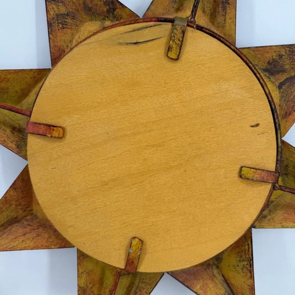 Sunburst Wall Mirror Gold Black Celestial Star Metal Decor Round Sun face
